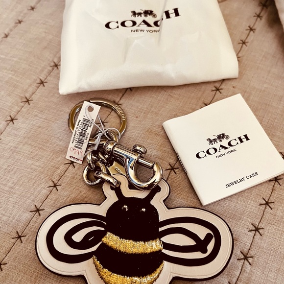 Coach Black and Gold Bee Keychain Or Bag Charm - Picture 2 of 9